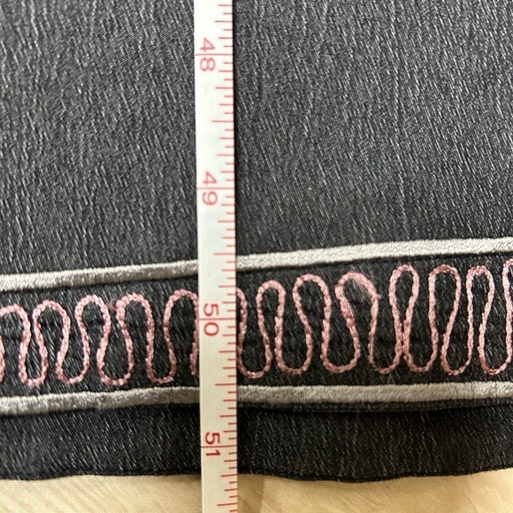 Ostora Gray Embroirdered Maxi Dress Art to Wear Size 44 - Picture 5 of 6